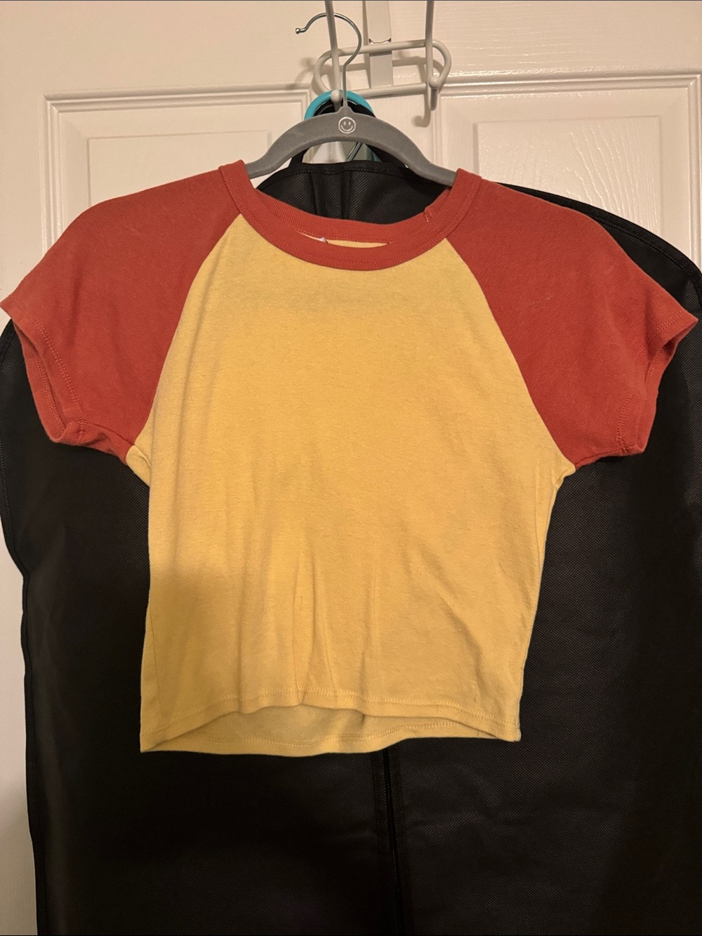 Two-Tone Raglan Tee - Yellow & Rust